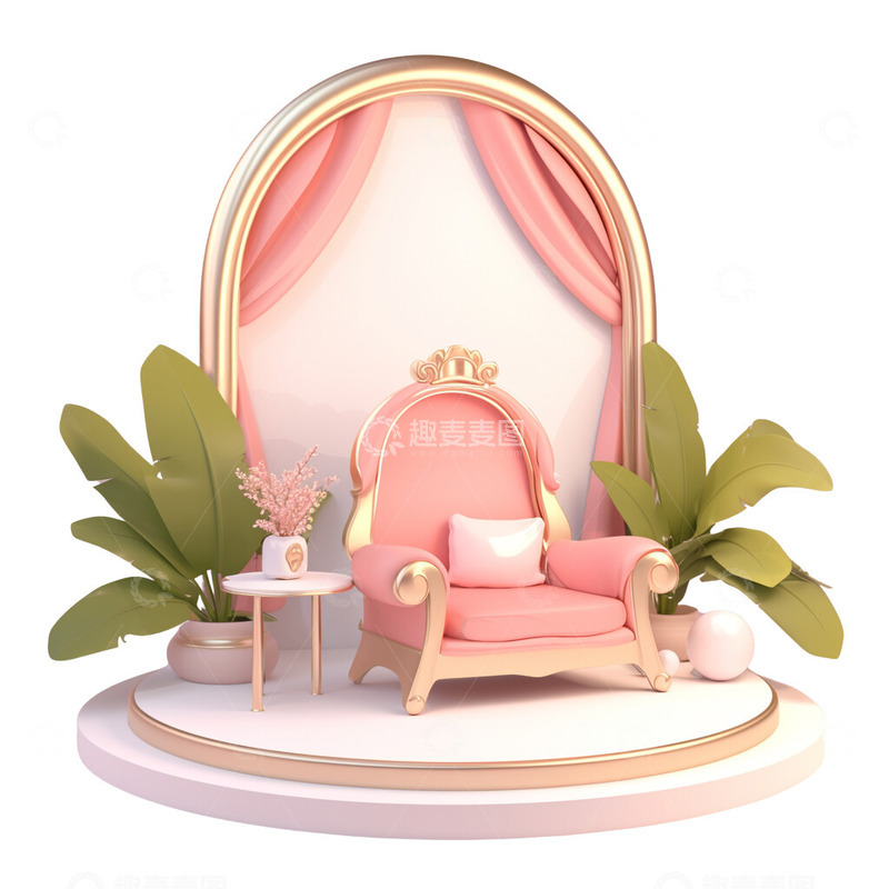 洛可可风格3D家装展台