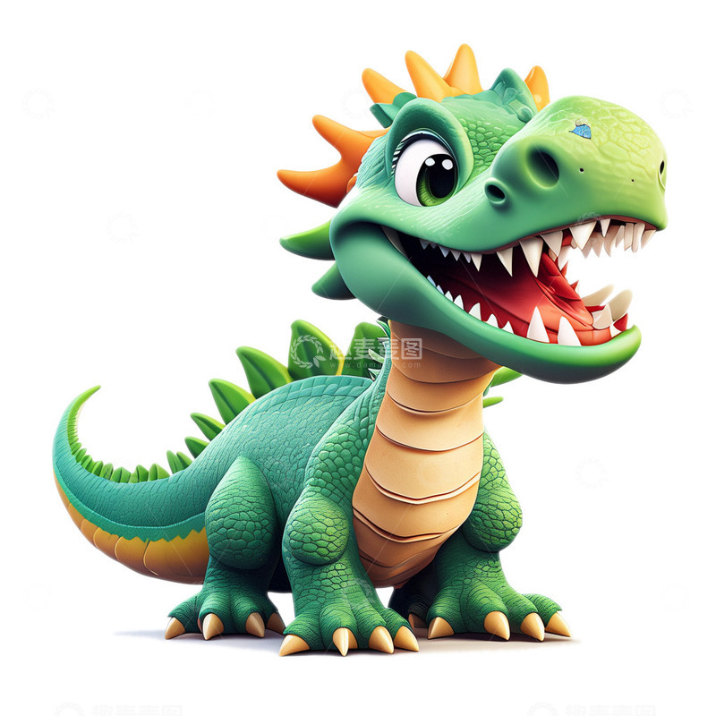 源文件下载【趣麦麦图】可爱恐龙写实插画