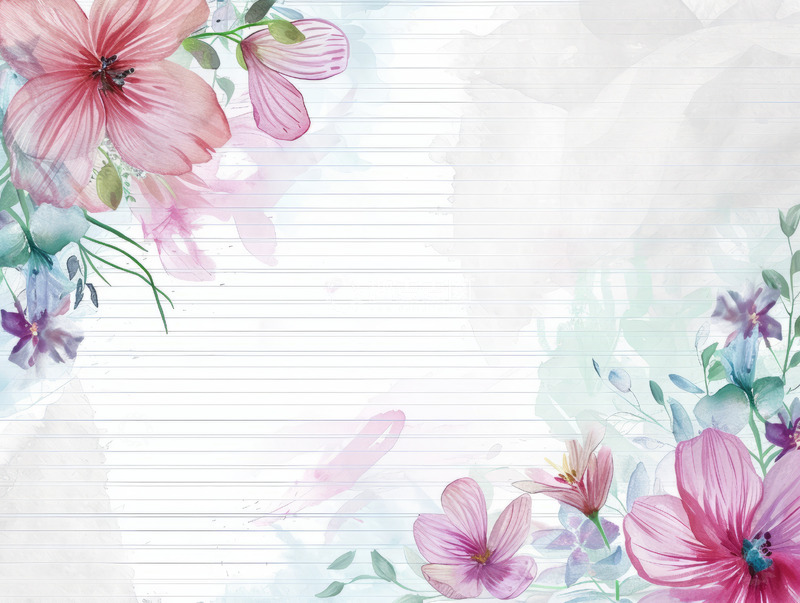 高清大图下载【趣麦麦图】花朵信纸清新海报背景素材