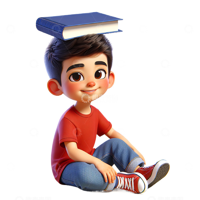 高清大图下载【趣麦麦图】-男学生卡通人物形象3D素材