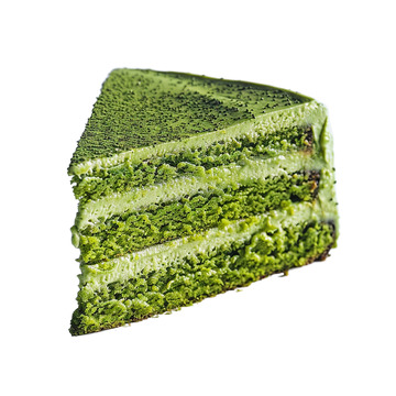 一块抹茶口味蛋糕