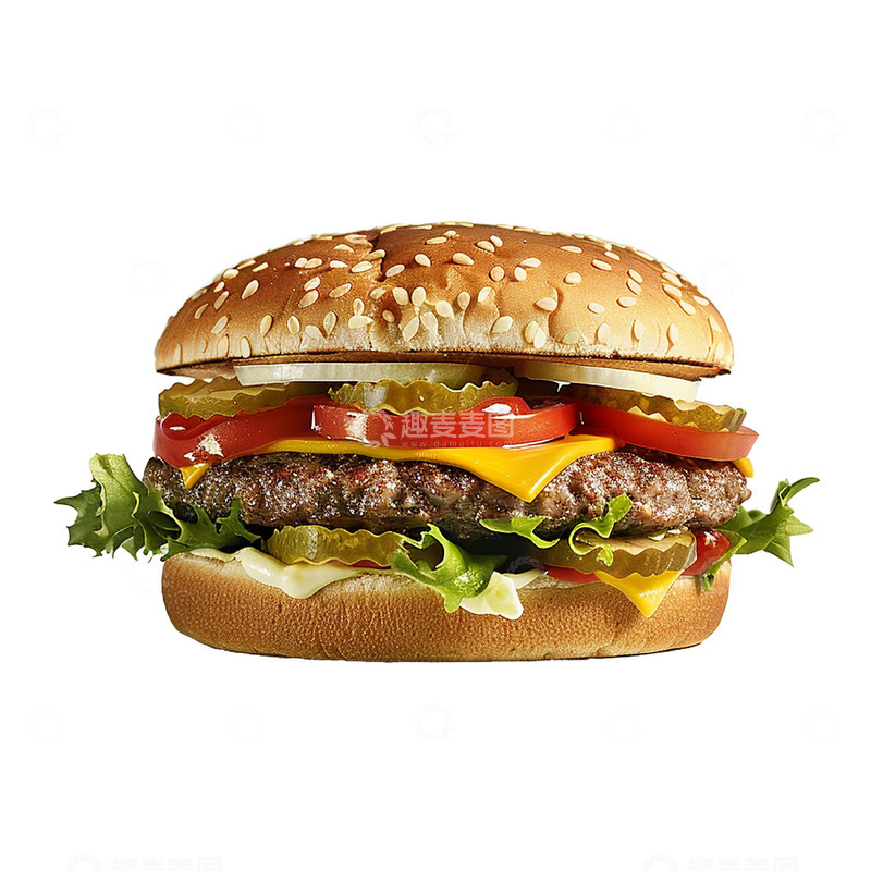 高清大图下载【趣麦麦图】快餐美食牛肉汉堡包