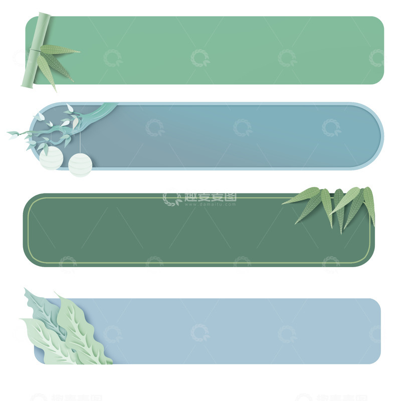 源文件下载【趣麦麦图】清明节边框竹子竹叶清明边框