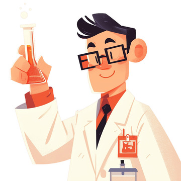 卡通做实验的研究人员