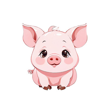 一只手绘风小猪
