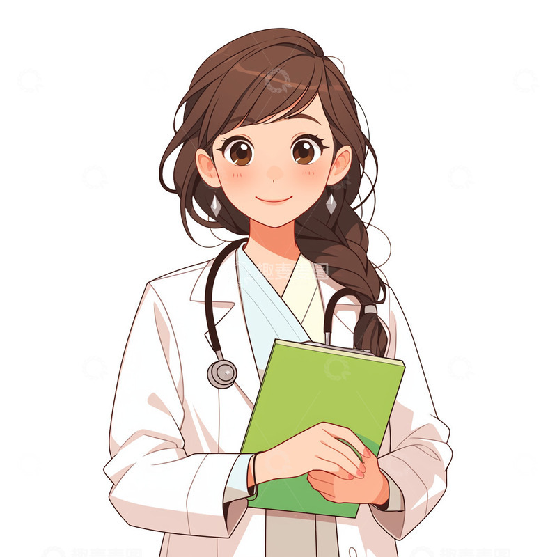 高清大图下载【趣麦麦图】卡通女性医生