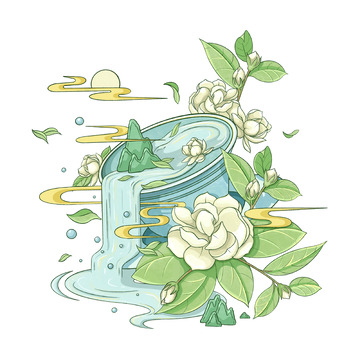 茶壶茶杯茶具茶水喝茶煮茶茉莉花茶