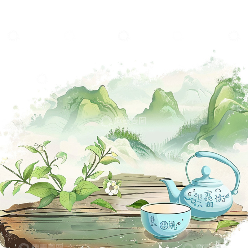 高清大图下载【趣麦麦图】春茶清新茶文化