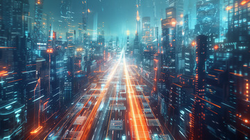 未来城市科技线条背景