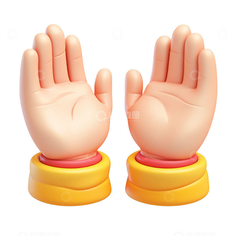 高清大图下载【趣麦麦图】3D可爱的双手卡通图标