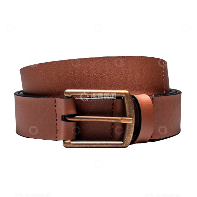 高清大图下载【趣麦麦图】一条棕色复古简约皮带
