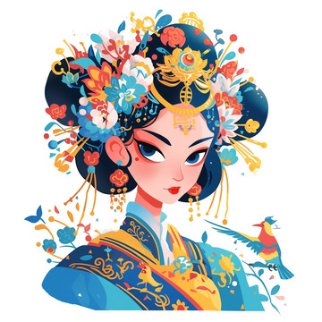 蓝色色系戏剧女性
