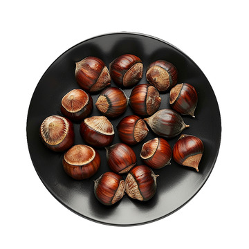 一盘板栗子免抠素材