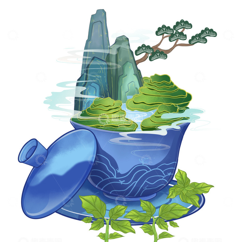 源文件下载【趣麦麦图】茶文化创意元素