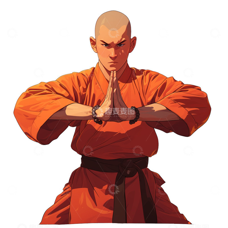 双手合十的少林和尚