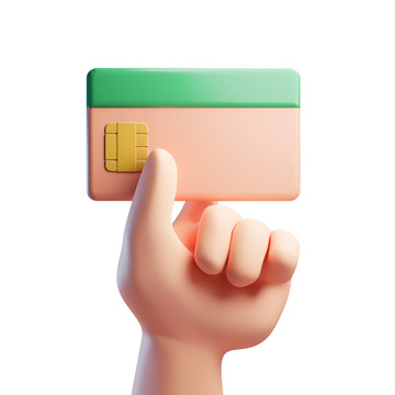 3D手拿着银行卡