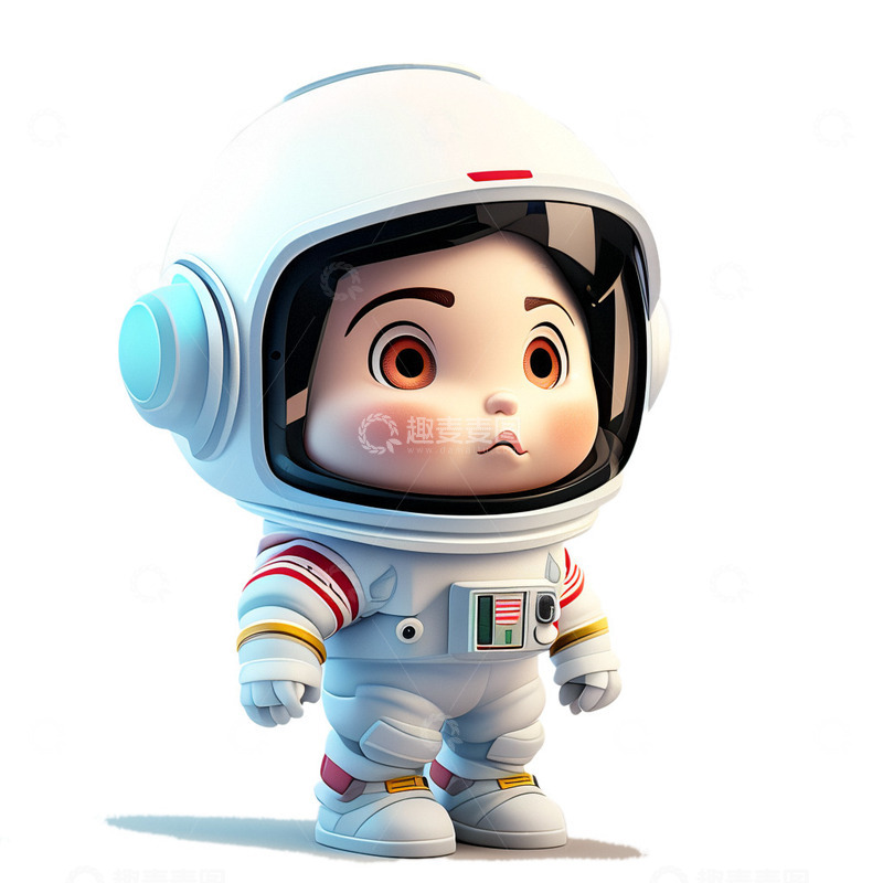 源文件下载【趣麦麦图】3D立体宇航员可爱3