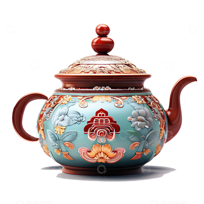 源文件下载【趣麦麦图】3D立体茶壶中国风6