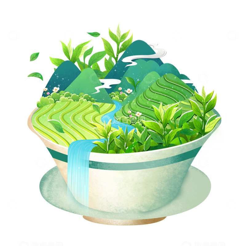 源文件下载【趣麦麦图】创意泡茶茶杯茶文化