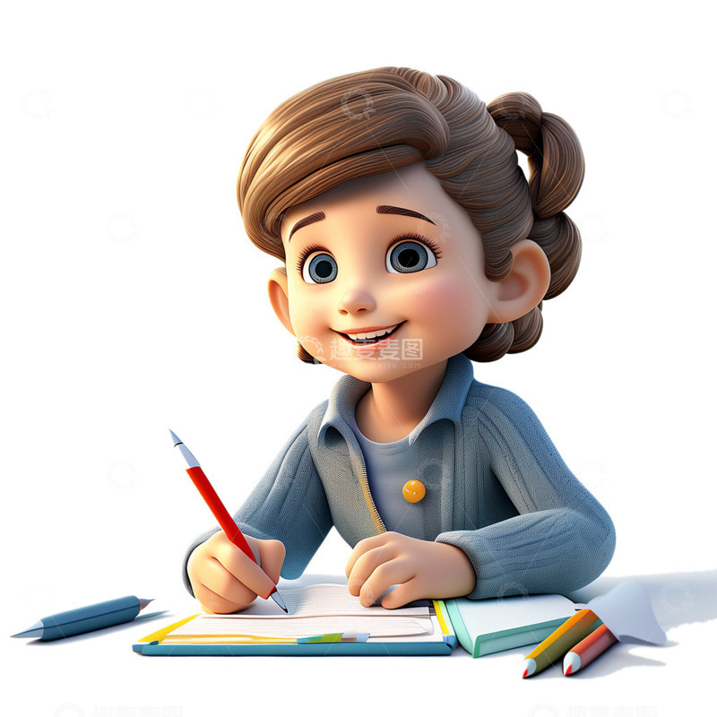 源文件下载【趣麦麦图】3D立体老师讲课插画