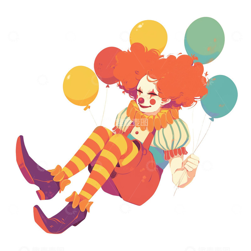 高清大图下载【趣麦麦图】3D愚人节小丑插画2