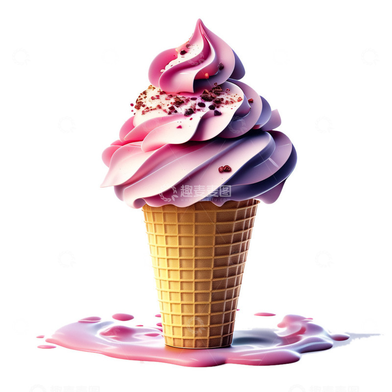 源文件下载【趣麦麦图】3D立体冰激凌插画3