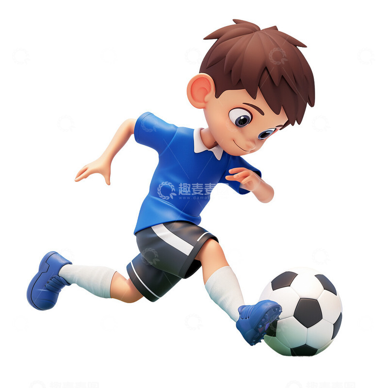 高清大图下载【趣麦麦图】练习踢足球的运动体育锻炼练习的男生