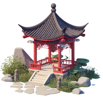 中式园林亭子建筑