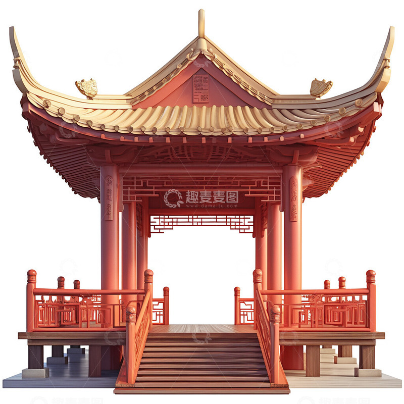 高清大图下载【趣麦麦图】中式园林亭子1