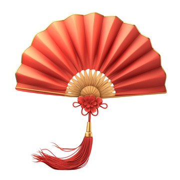 红色折扇扇子