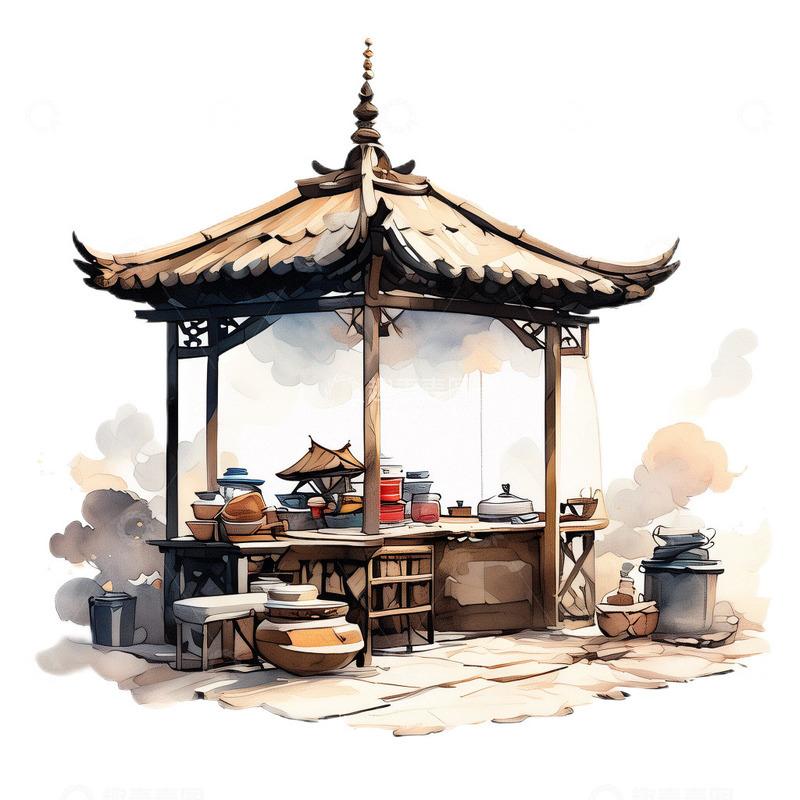 高清大图下载【趣麦麦图】中国风摊贩古风3