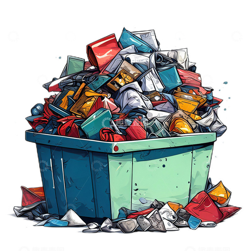 高清大图下载【趣麦麦图】垃圾堆美式手绘环保3