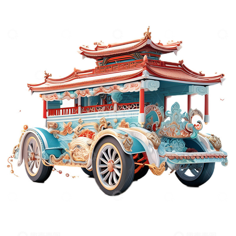 高清大图下载【趣麦麦图】车中国风华丽