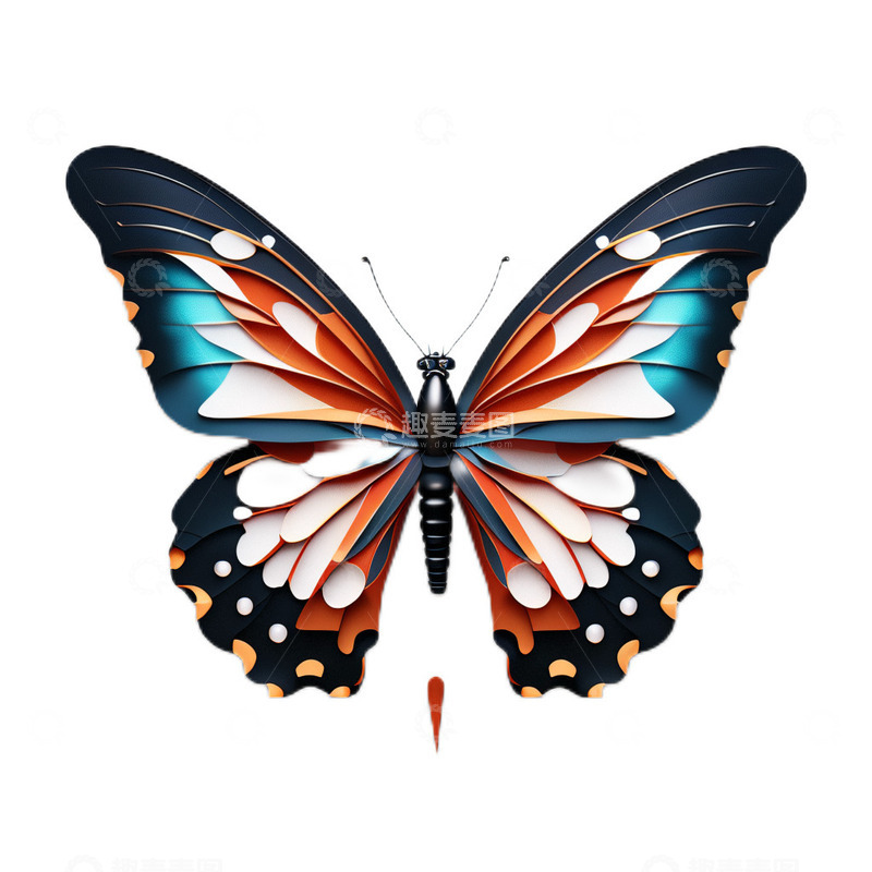 高清大图下载【趣麦麦图】蝴蝶立体正面标本