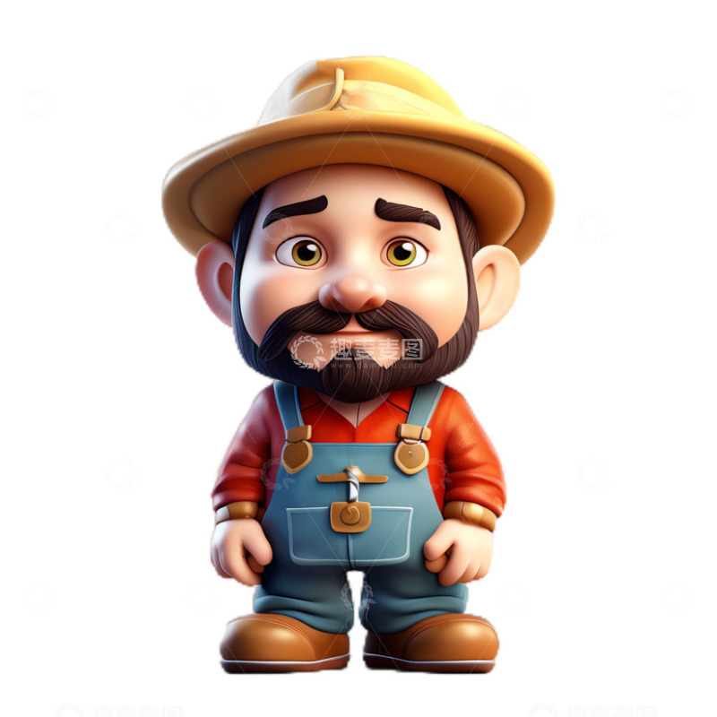 高清大图下载【趣麦麦图】农民3D立体2