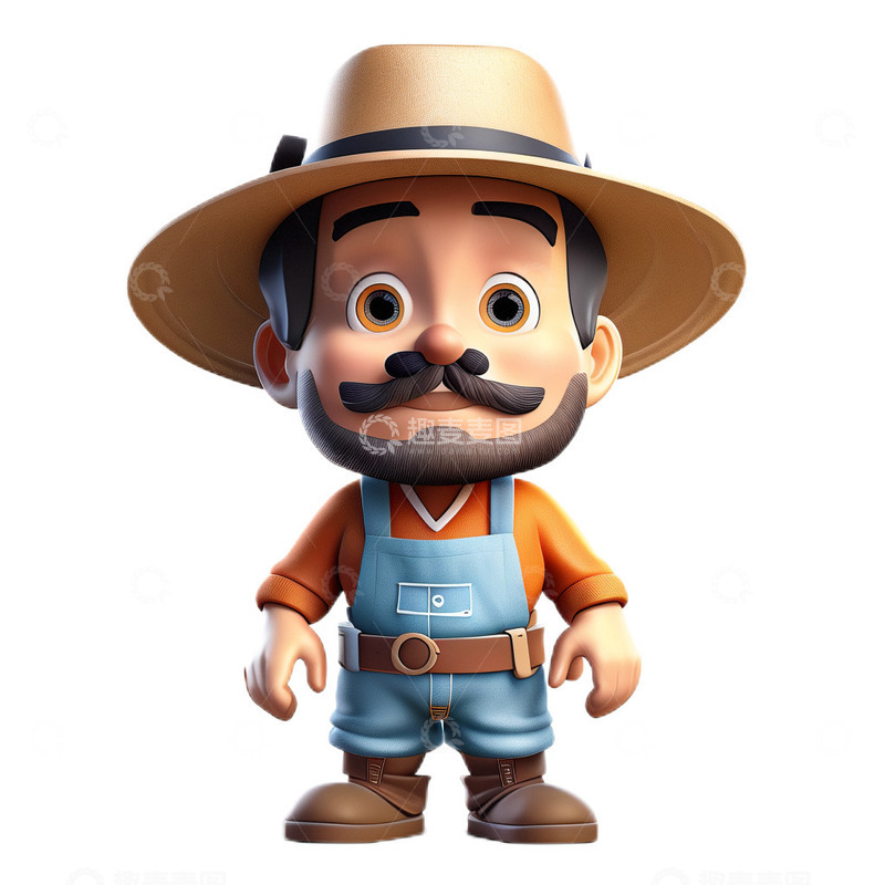 高清大图下载【趣麦麦图】农民3D立体