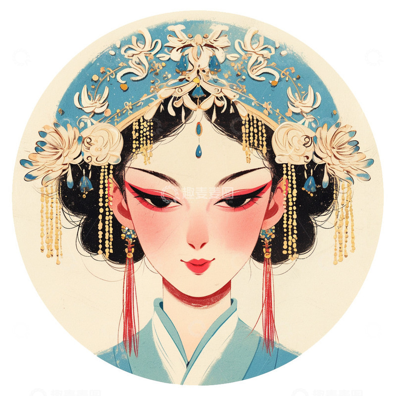 高清大图下载【趣麦麦图】戏剧花旦头像