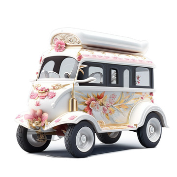 车华丽花朵立体