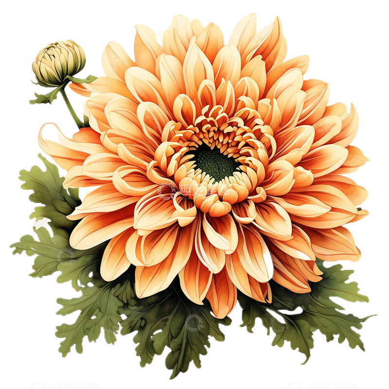 高清大图下载【趣麦麦图】菊花中国风工笔2