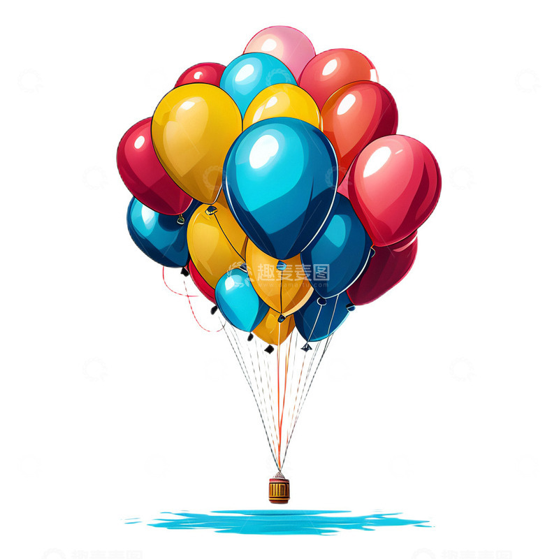 高清大图下载【趣麦麦图】气球美式漫画手绘3