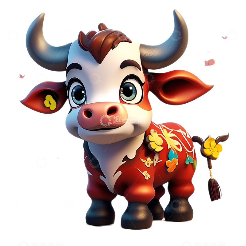高清大图下载【趣麦麦图】牛卡通3D可爱4