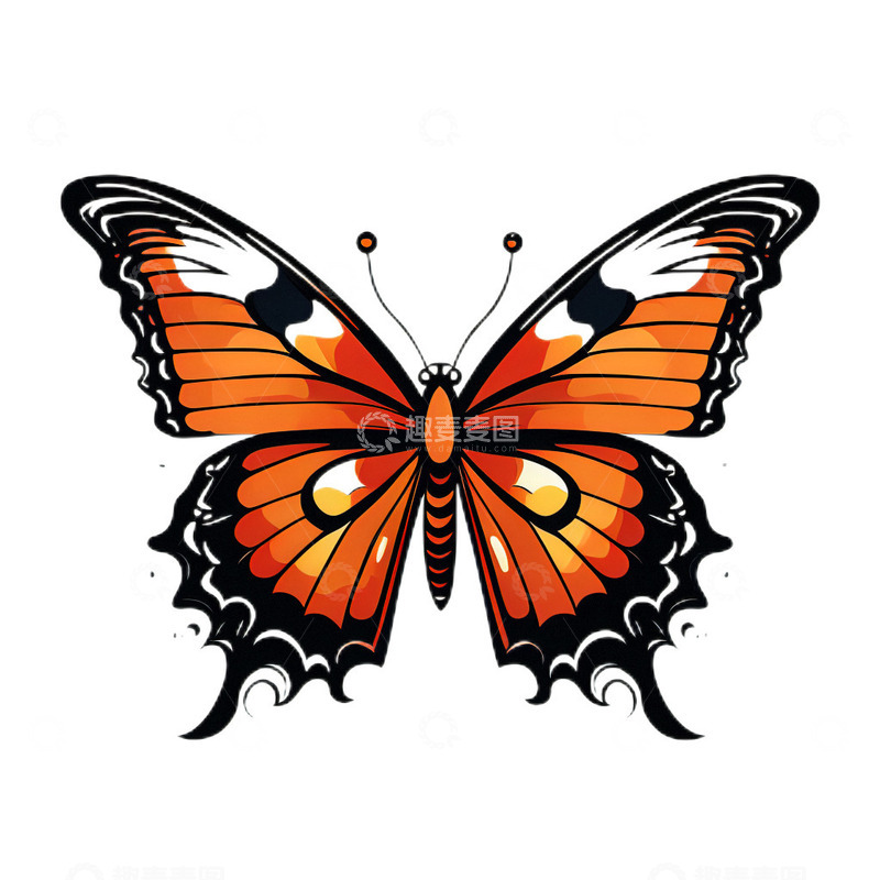 高清大图下载【趣麦麦图】蝴蝶卡通手绘3