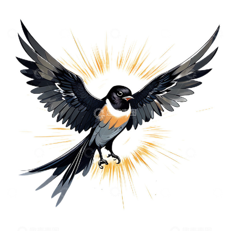 高清大图下载【趣麦麦图】小鸟燕子卡通手绘