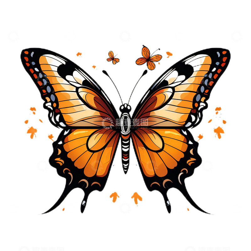 高清大图下载【趣麦麦图】蝴蝶卡通手绘2