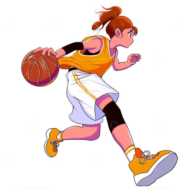 源文件下载【趣麦麦图】打篮球的女孩