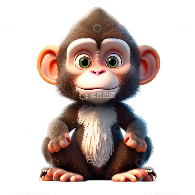 高清大图下载【趣麦麦图】猴子卡通3D可爱2