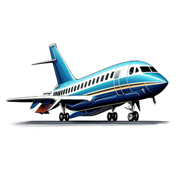 飞机美式漫画手绘插画1