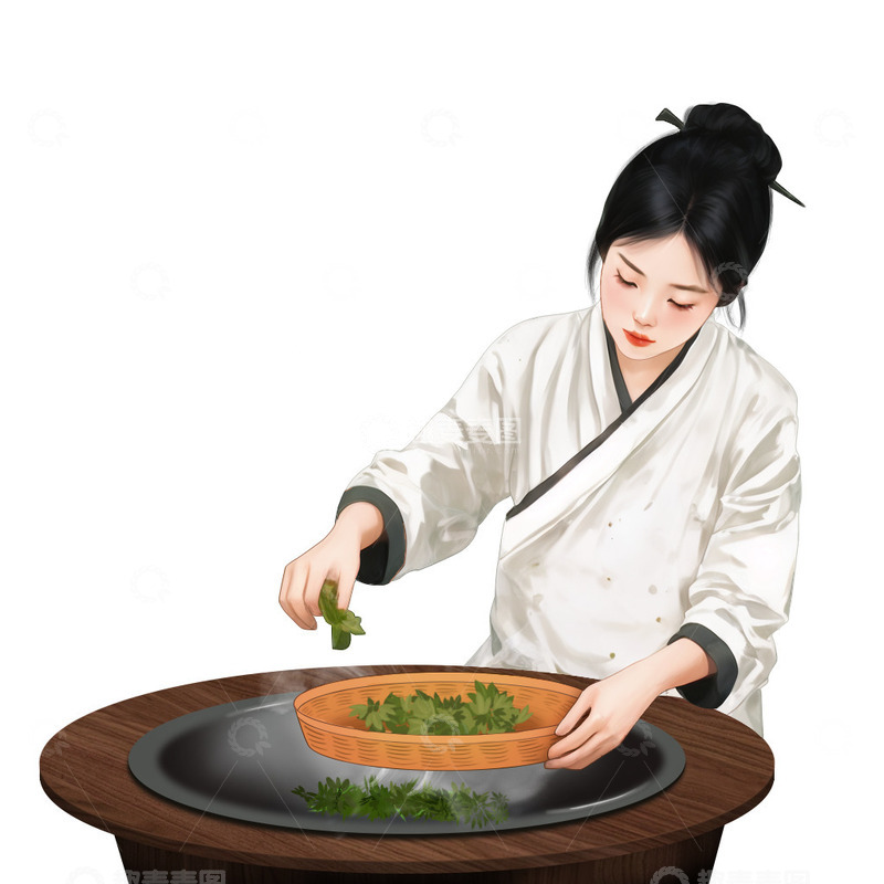 源文件下载【趣麦麦图】炒茶茶文化春茶非遗文化制茶场景制茶