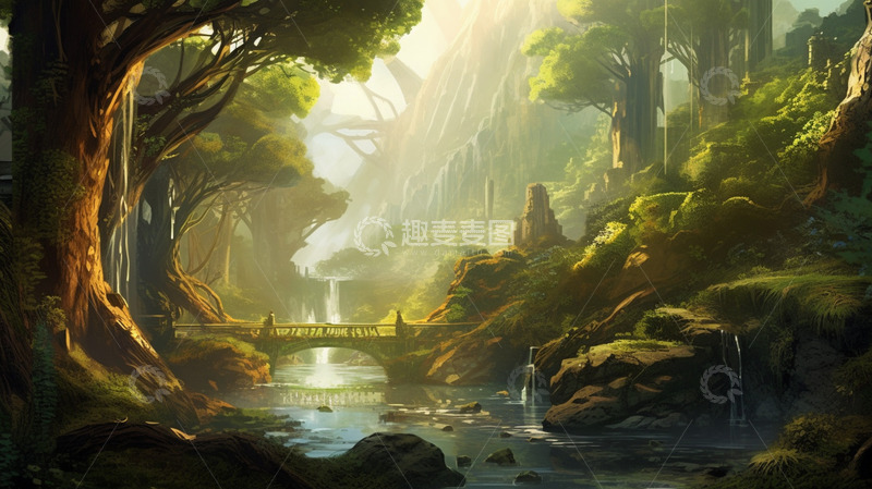 高清大图下载【趣麦麦图】绿色森林环保背景图