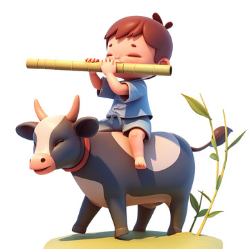 吹笛子的牧童